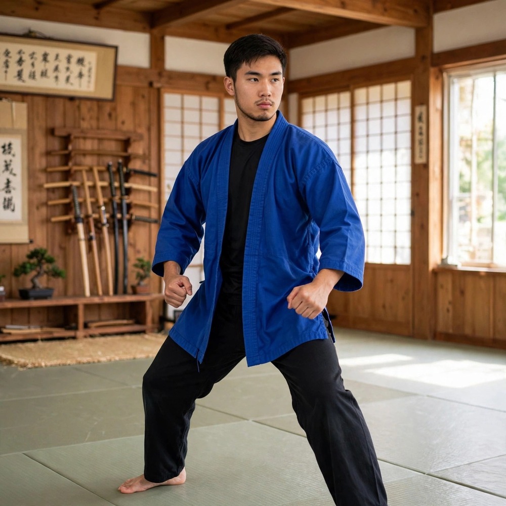 Fuji Sports Judo Gi Top Royal Blue Martial Arts Uniform Jacket Size 6 USA Made